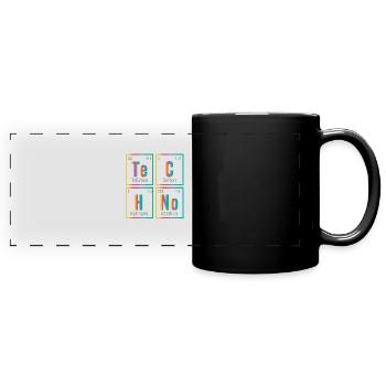Techno Element House Musique - Mug panoramique uni - noir - Devant