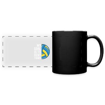 Waterpolo Schwimmen Wassersport Wasserball Trainer - Panorama-Tasse farbig - Schwarz - Vorne