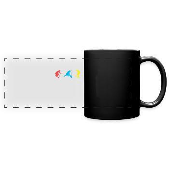 Trottinette - Mug panoramique uni - noir - Devant