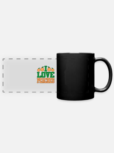 Pfirsich - Panorama-Tasse farbig - Schwarz