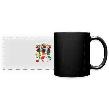 Pull de Noël moche Français Bulldog - Mug panoramique uni - noir - Devant