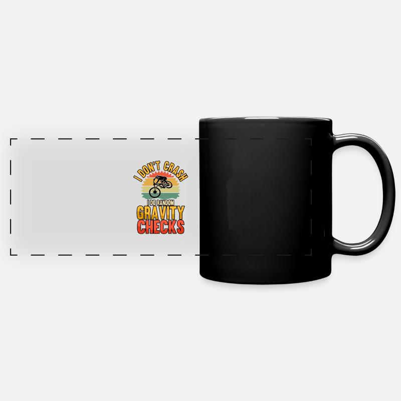 Funny I Don't Crash I Do Random Gravity Checks BMX - Full Colour Panoramic Mug - black