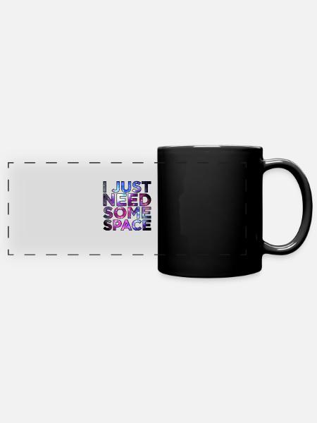Weltraum - Panorama-Tasse farbig - Schwarz