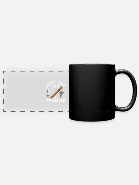 Zigarre - Panorama-Tasse farbig - Schwarz