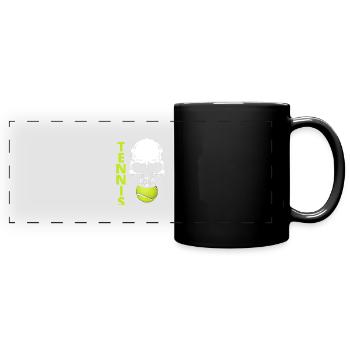 tennis / Tennis / Tennis spieler / Tennis Spielen - Panorama-Tasse farbig - Schwarz - Vorne