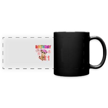 Birthday child 11 meerkats - Full Colour Panoramic Mug - black - Front