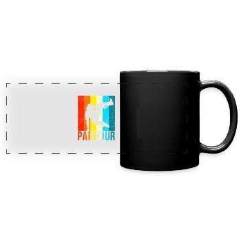 Vintage Parkour - Mug panoramique uni - noir - Devant