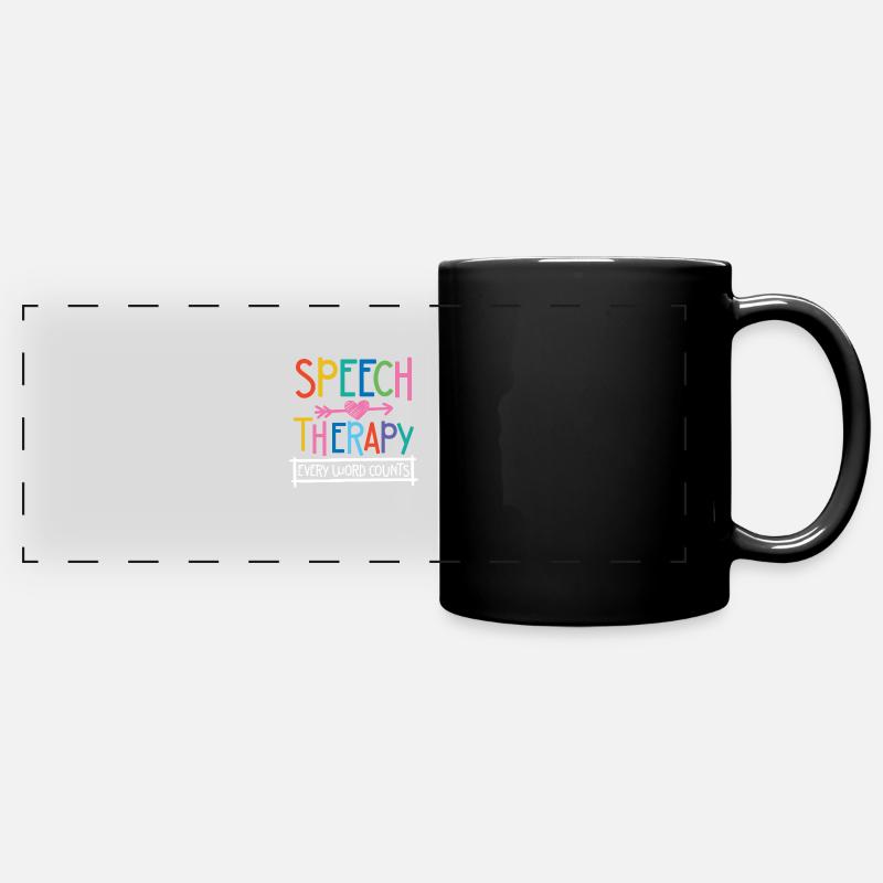 Speech Therapy Every Word Counts - Full Colour Panoramic Mug - black