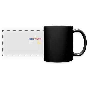 BBQ Timer 4th of July Patriotic US American - Full Colour Panoramic Mug - black - Front