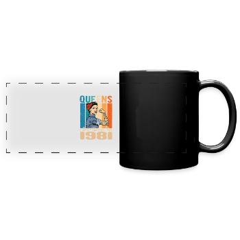 Queens Are Born In 1981 - Full Colour Panoramic Mug - black - Front