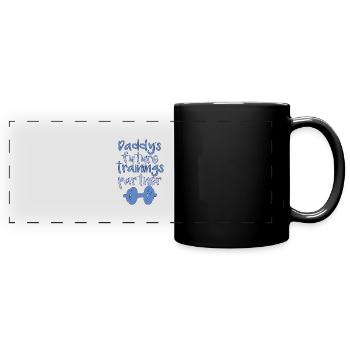 Partenaire d’entraînement de papa - Mug panoramique uni - noir - Devant