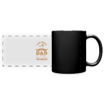Vatertag Vater Papa Dad Daddy Vatertaggeschenk - Panorama-Tasse farbig - Schwarz - Vorne