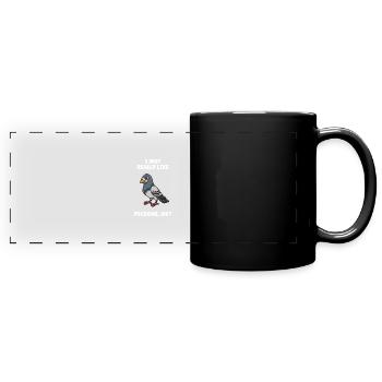 Birds Birding Gift I Just Really Like Pigeons OK - Panorama-Tasse farbig - Schwarz - Vorne
