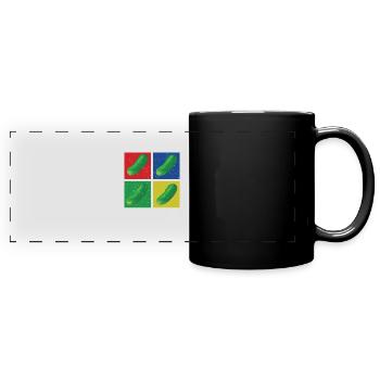 Gurken - Panorama-Tasse farbig - Schwarz - Vorne