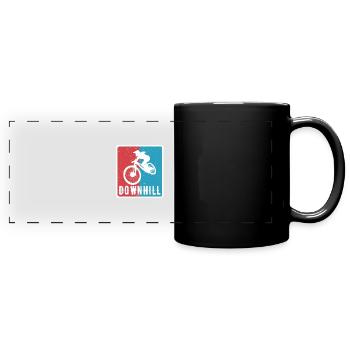Downhill Mountain Bike MTB RetroVintage - Full Colour Panoramic Mug - black - Front