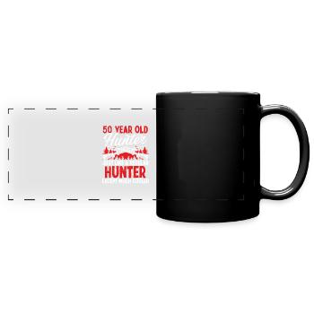 Chasseur de 50 ans chasseur 50e anniversaire pour hommes - Mug panoramique uni - noir - Devant