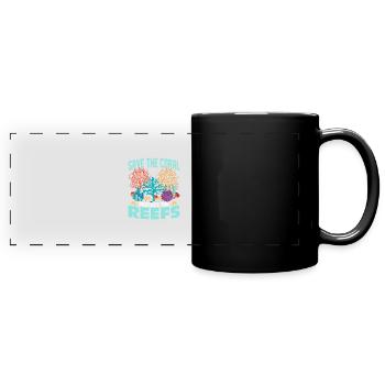 Save The Coral Protect the Reefs Marine Biology S - Panorama-Tasse farbig - Schwarz - Vorne