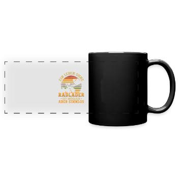 Leben ohne Radlader sinnlos Radladerfahrer - Panorama-Tasse farbig - Schwarz - Vorne