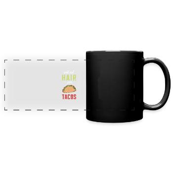 Coupera les cheveux pour Tacos Drôle Coiffeur - - Mug panoramique uni - noir - Devant
