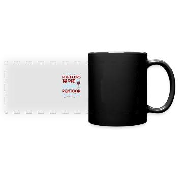 Ich bin ein Flip-Flops-Wein- und Ponton-Mädchen - - Panorama-Tasse farbig - Schwarz - Vorne
