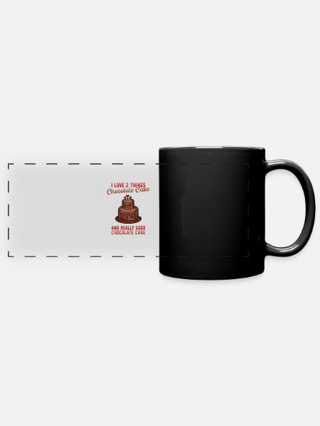 J’adore 2 choses gâteau au chocolat et vraiment bon - - Mug panoramique uni - noir