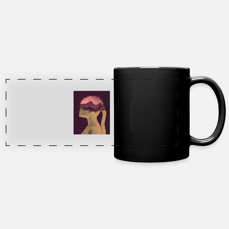 Femmes Art Double Exposition - Mug panoramique uni - noir