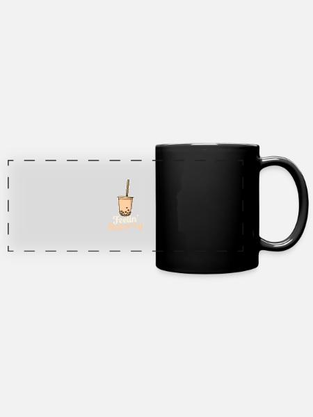 Mignon Feeling Boba-ly Kawaii Bubble Tea Milk Thé - - Mug panoramique uni - noir