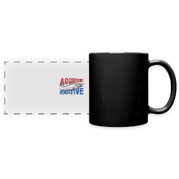 Fishing Aggressive Sensitive Gift - Full Colour Panoramic Mug - black - Front