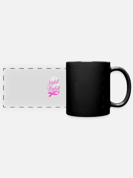 Ihr Kampf ist - Brustkrebs-Kämpferin - Panorama-Tasse farbig - Schwarz
