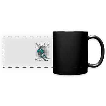 Coole Jungs spielen Eishockey - Panorama-Tasse farbig - Schwarz - Vorne
