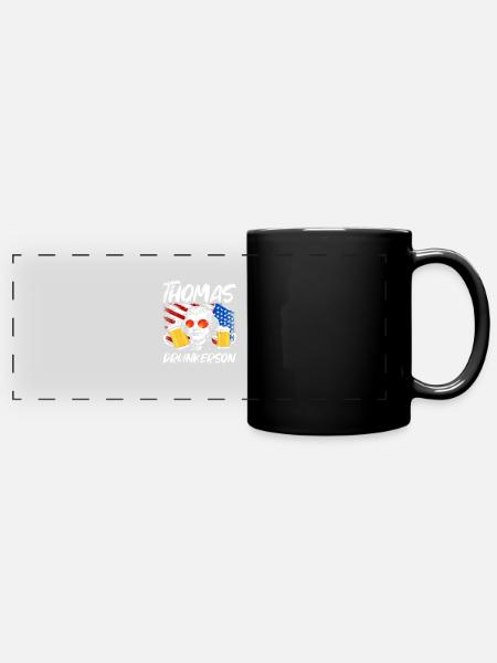 Thomas Jefferson - Panorama-Tasse farbig - Schwarz