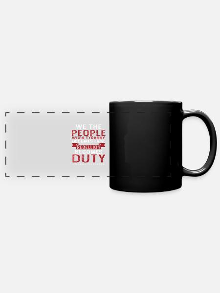 Thomas Jefferson - Panorama-Tasse farbig - Schwarz