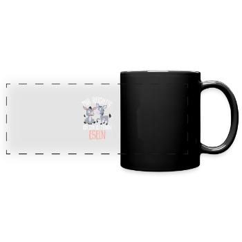 Mir reichts ich geh zu meinen Eseln Bauernhof Esel - Panorama-Tasse farbig - Schwarz - Vorne