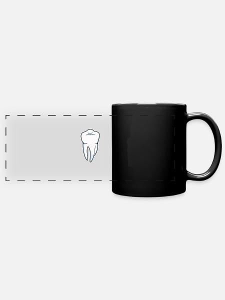 Zahn - Dentalhygienikerin - Panorama-Tasse farbig - Schwarz