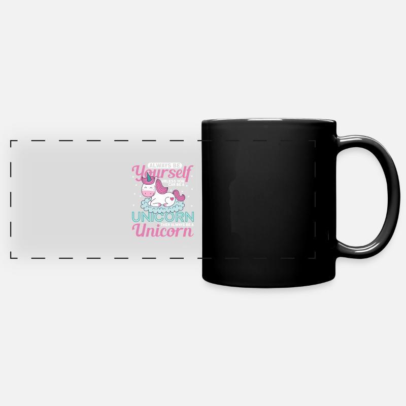 Einhorn - Panorama-Tasse farbig - Schwarz
