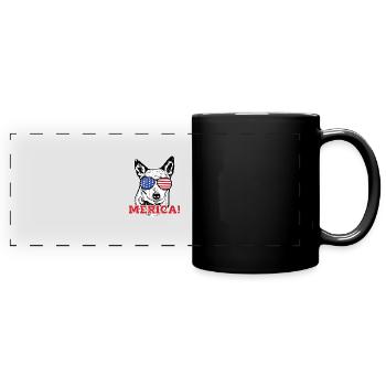Merica! - Heeler - Panorama-Tasse farbig - Schwarz - Vorne