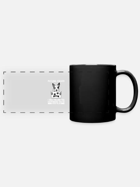 Harceleur personnel Je te suivrai partout où tu es - Mug panoramique uni - noir