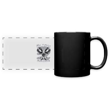 Ölich Aber Fröhlich Mechatroniker für Auto KFZ - Panorama-Tasse farbig - Schwarz - Vorne