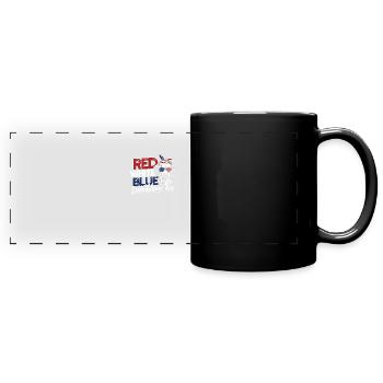 Rouge Blanc Bleu et Dalmatiens aussi - noir et - Mug panoramique uni - noir - Devant
