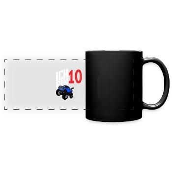 Monstertruck 10. Geburtstag Jungs Geschenk - Panorama-Tasse farbig - Schwarz - Vorne