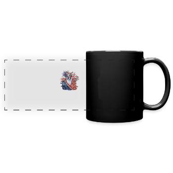 Boston terrier représentant les couleurs du drapeau des États-Unis avec - Mug panoramique uni - noir - Devant