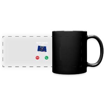 Travel North Dakota Gift - Full Colour Panoramic Mug - black - Front