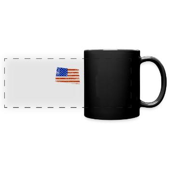 North Dakota Home Pride Usa flag gift - Full Colour Panoramic Mug - black - Front