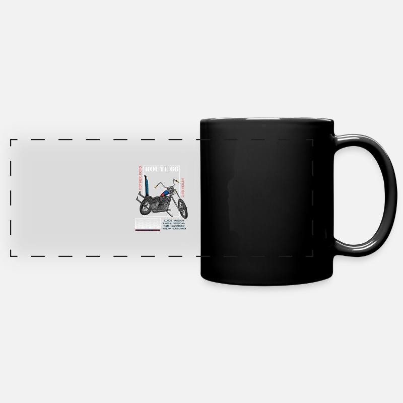 Motorcycle Route - Full Colour Panoramic Mug - black