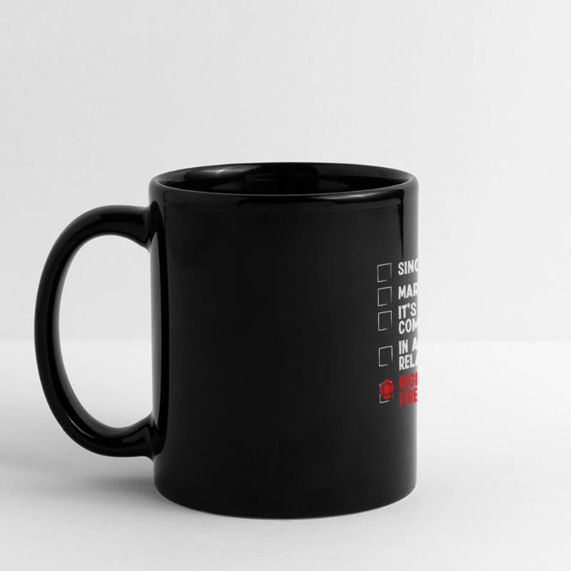 Night Shift Fireman RelationshipStatus Firefighter Panorama-Tasse farbig