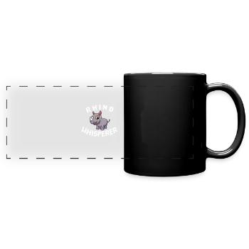 Rhino Whisperer Nashorn Dickhäuter Einhorn Rhino - Panorama-Tasse farbig - Schwarz - Vorne