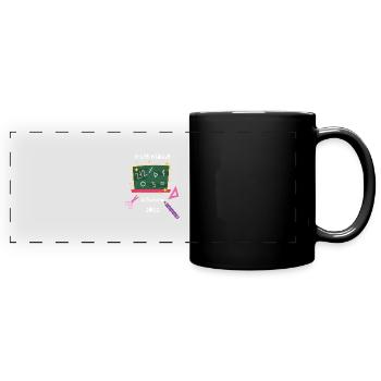 Erste Klasse Schulkind - Panorama-Tasse farbig - Schwarz - Vorne