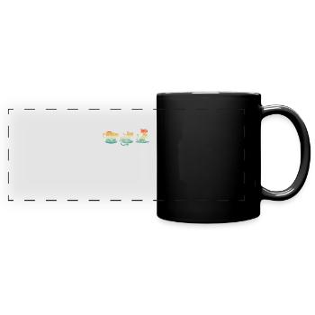 Citrouille Effrayant Zombie Chats Noirs Creepy - Mug panoramique uni - noir - Devant