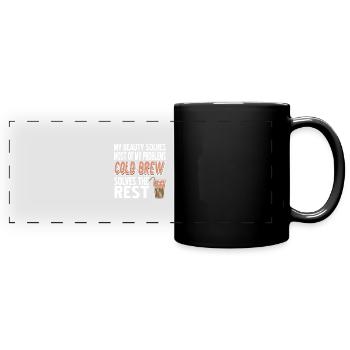 Cold Brew résout le reste du problème drôle - Mug panoramique uni - noir - Devant