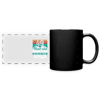 49 Birthday Sloth Hiking Mountains 49 Year Old - Panorama-Tasse farbig - Schwarz - Vorne